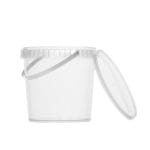 Plastic buckets with lid and handle PP - 2 l, Ø165/156 mm, transparent