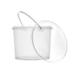 Plastic buckets with lid and handle PP - 3 l, Ø200/155 mm, transparent