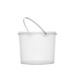 Plastic buckets with lid and handle PP - 3 l, Ø200/155 mm, transparent - Image 3