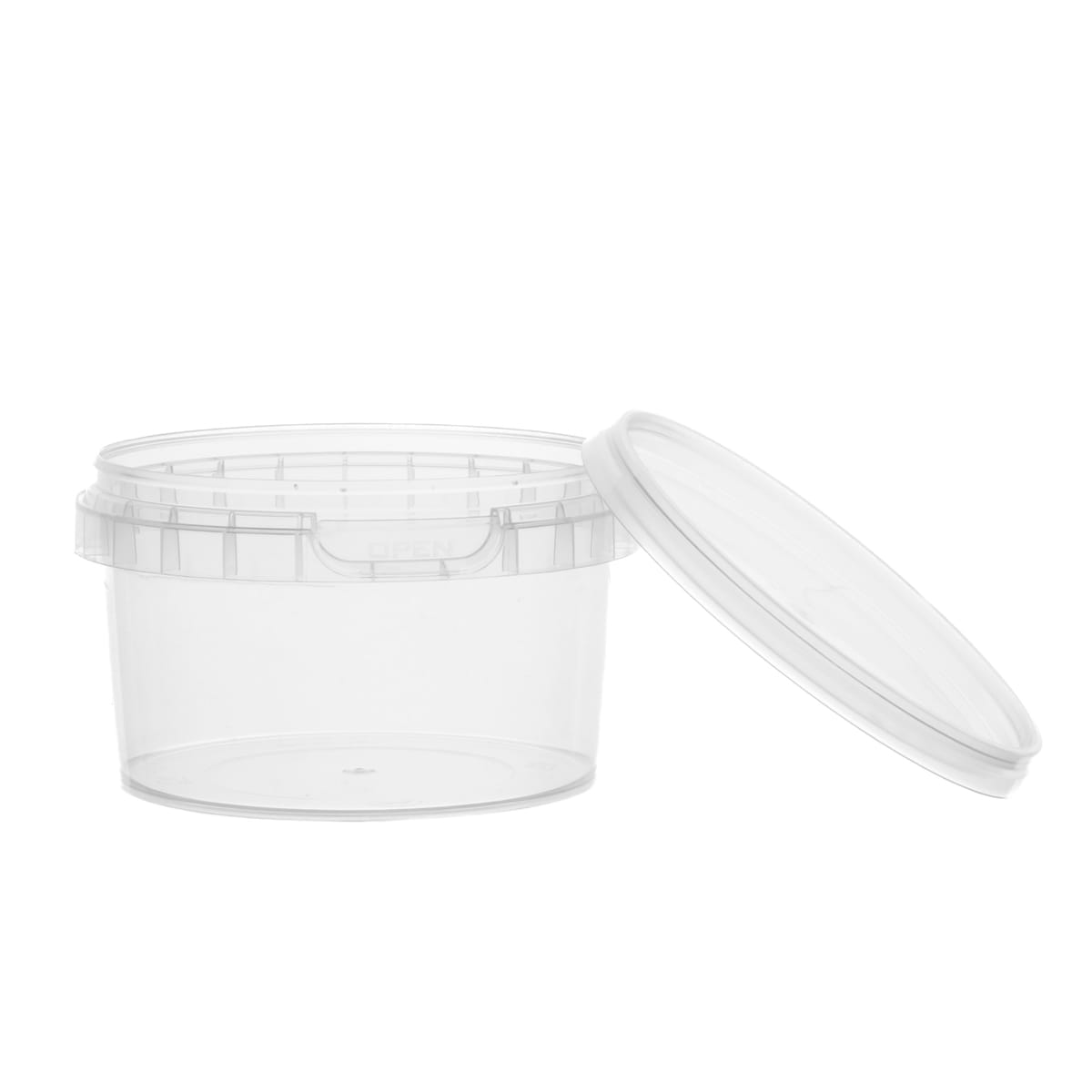 0480M.jpg PP containers with lids 480 ml, Ø115/70 mm, transparent - Image 1