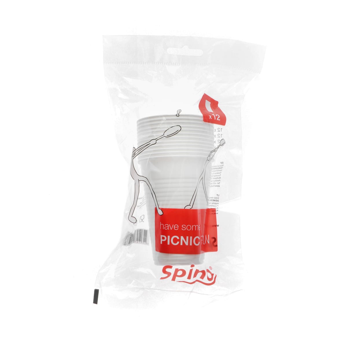 11181-12.jpg PP cups, SPINO, 200 ml, Ø70 mm, white, 12 pcs. - Image 1