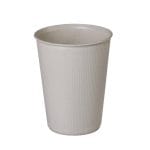 PP cups, 430 ml, Ø90 mm, beige, ribbed, deposit, reusable
