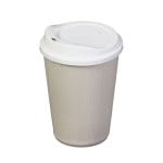 PP cups, 430 ml, Ø90 mm, beige, ribbed, deposit, reusable - Image 3