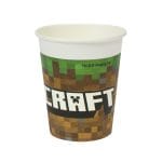 PAP/PE cups, 250 ml, Ø80 mm, white MINECRAFT, single-layer, 8 pcs. - Image 2