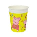 PAP/PE cups, 200 ml, Ø80 mm, white PEPPA PIG, single-layer, 8 pcs.