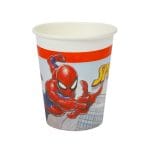 PAP/PE cups, 200 ml, Ø80 mm, white SPIDERMAN, single-layer, 8 pcs.