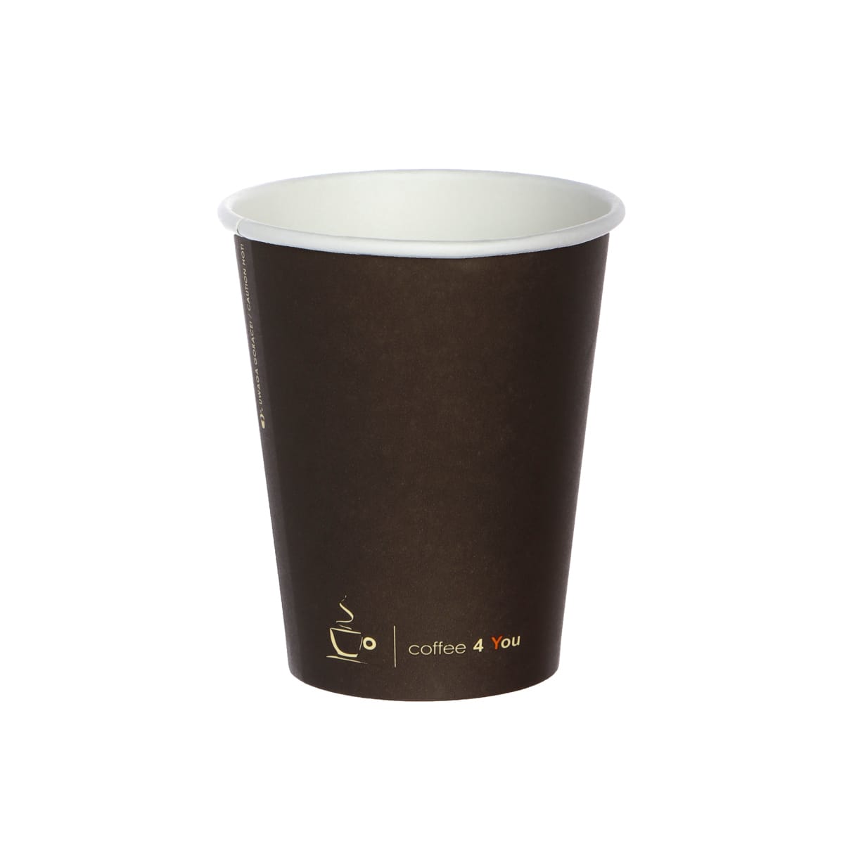 119101C4YEU.jpg PAP/PE cups, 300 ml, Ø90 mm, white Coffee4you, single-layer, 50 pcs. - Image 1
