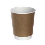 PAP/PE cups, 250 ml, Ø80 mm, double-walled, kraft, 25 pcs.