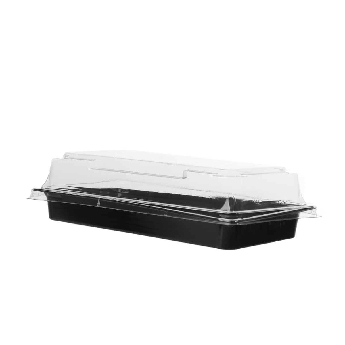 12410.jpg PET sushi packaging, 170x90mm, black, with transparent lid, 100 pcs. - Image 1
