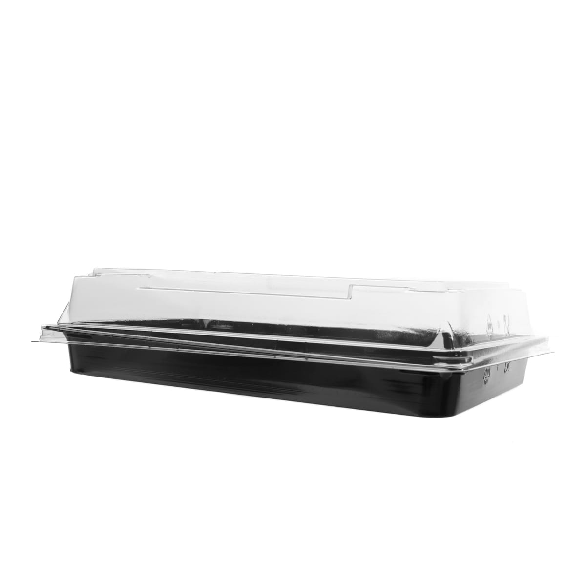 12412.jpg PET sushi packaging, 182x126mm, black, with transparent lid, 100 pcs. - Image 1