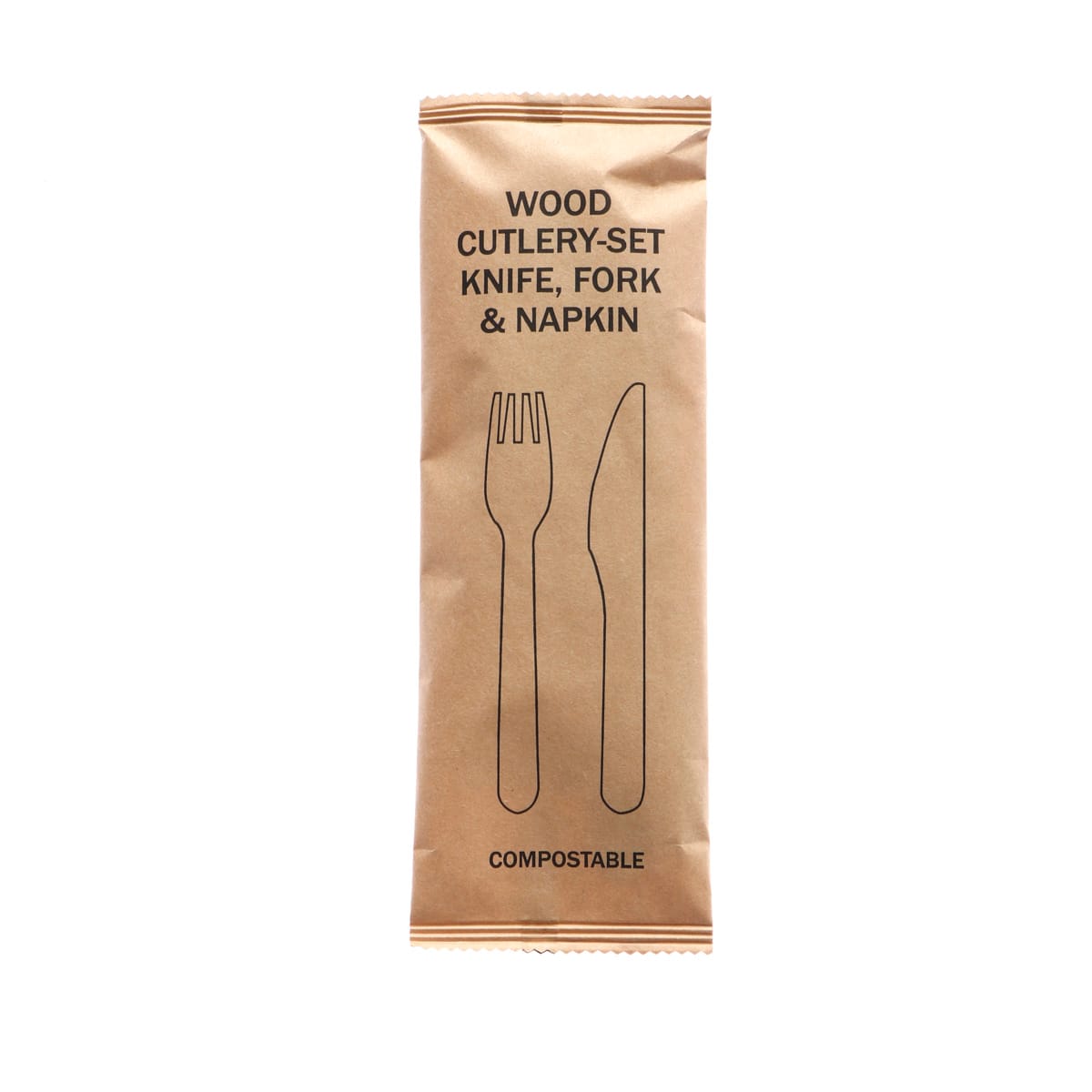 12500FNW.jpg Wooden cutlery set - fork, knife, napkin, individually packaged - Image 1