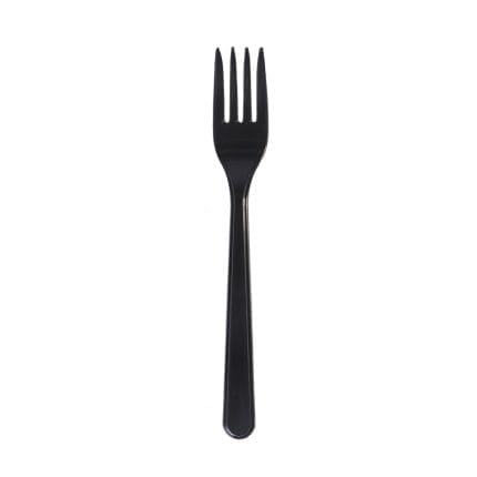 PS forks, 18 cm, black, reusable, 50 pcs.