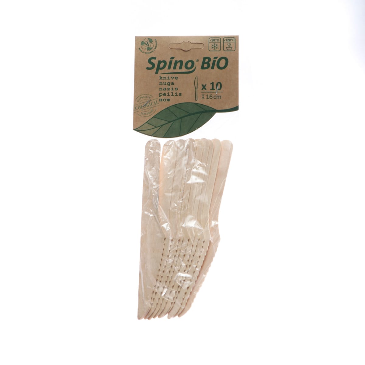 12567Z-10.jpg SPINO BIO wooden knives, 16 cm, 10 pcs. - Image 1