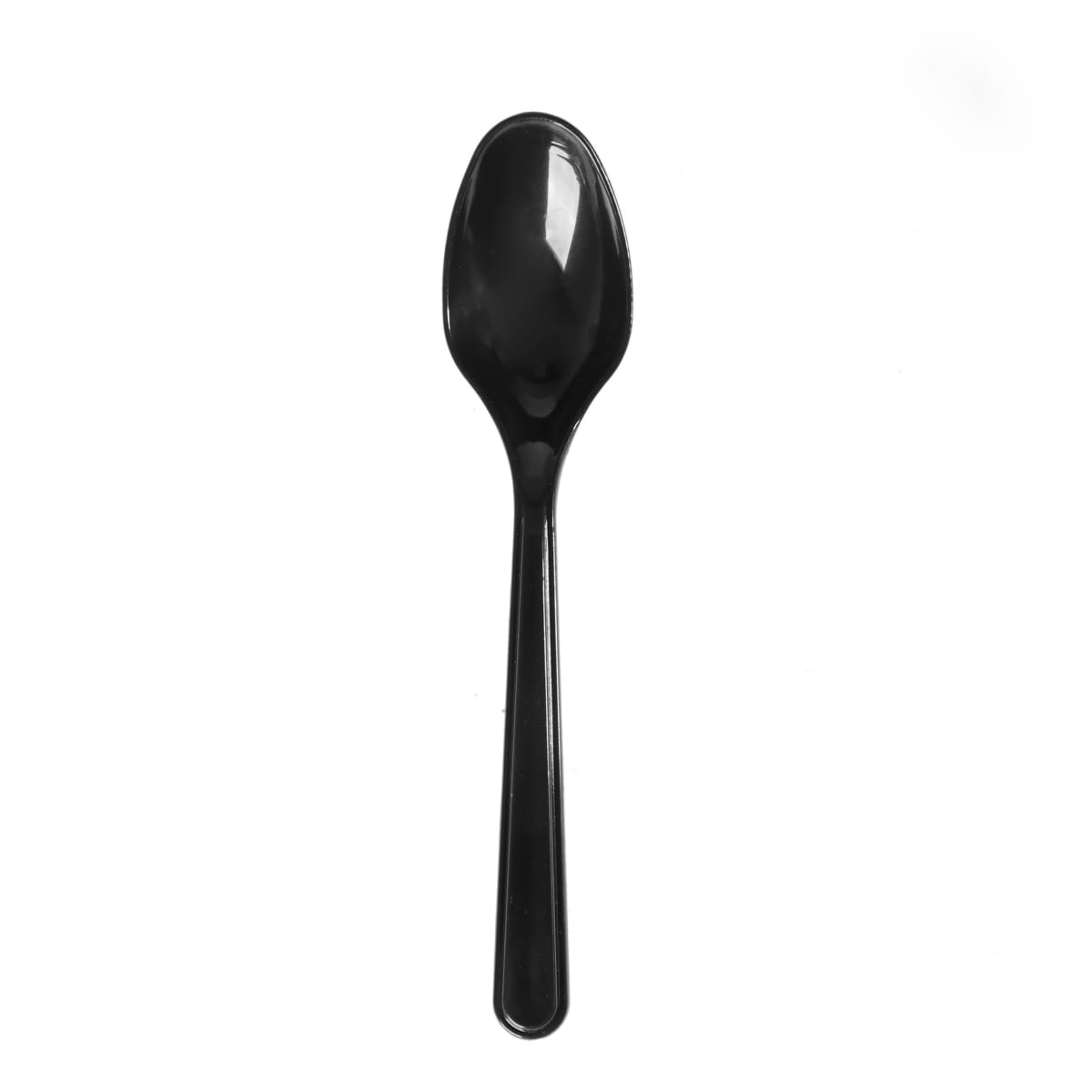 12582PSME.jpg PS tea spoons, 15 cm, black, reusable, 50 pcs. - Image 1