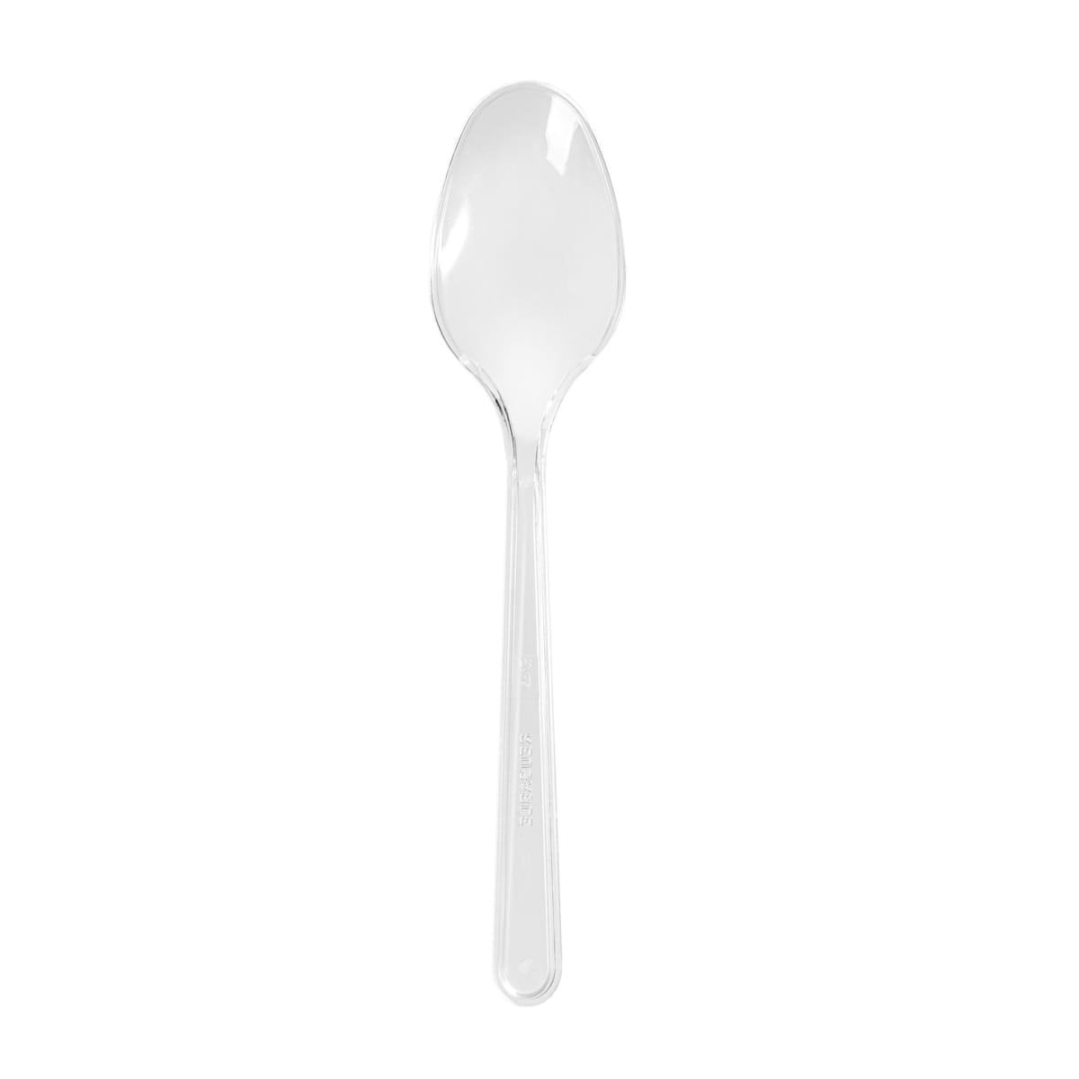12582PSTR.jpg PS tea spoons, 15 cm, transparent, reusable, 50 pcs. - Image 1
