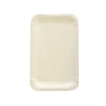 Paper plates 10 x 16 cm, rectangular, white, pack of 250.