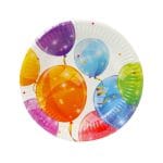 Paper plates Ø20cm, SPARKLING BALOONS, 8 pcs.