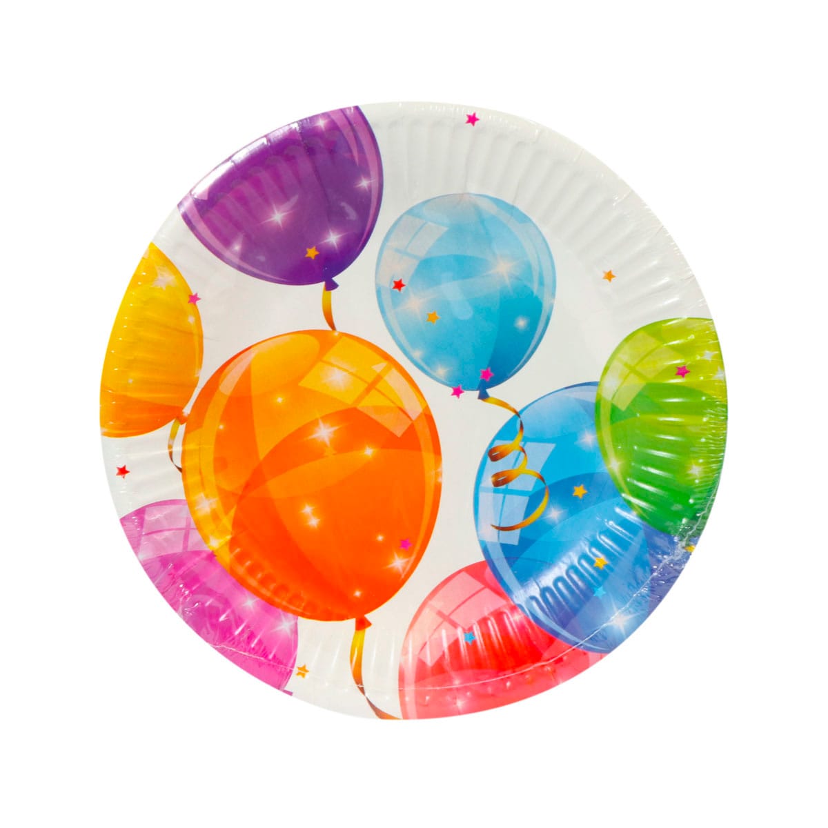 13020SB.jpg Paper plates Ø20cm, SPARKLING BALOONS, 8 pcs. - Image 1
