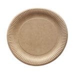 Paper plates Ø23cm, kraft, 50 pcs.