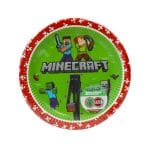 Popierinės lėkštės Ø23cm, MINECRAFT, 8 vnt.