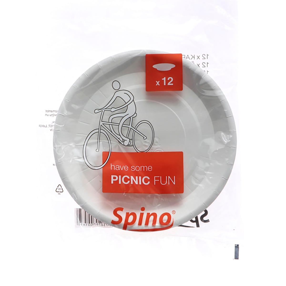 13518-12.jpg SPINO paper plates Ø18cm, white, 12 pcs. - Image 1