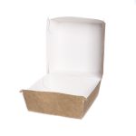 Burger boxes, paper, 115x105x80mm, white/kraft, 100 pcs.
