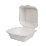 BIOBOX sugar cane boxes 178x178x90mm, with lid, white, 50 pcs.