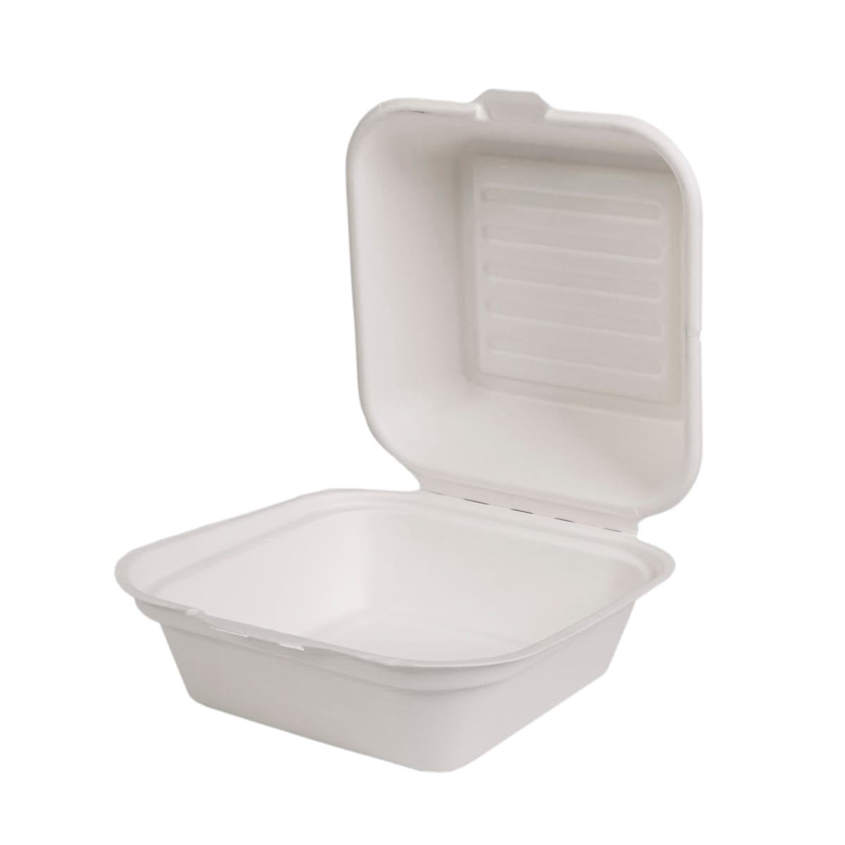 13HL77.jpg BIOBOX sugar cane boxes 178x178x90mm, with lid, white, 50 pcs. - Image 1