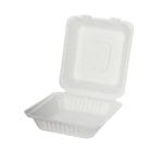 BIOBOX sugar cane boxes 217x203x80mm, with lid, white, 50 pcs.