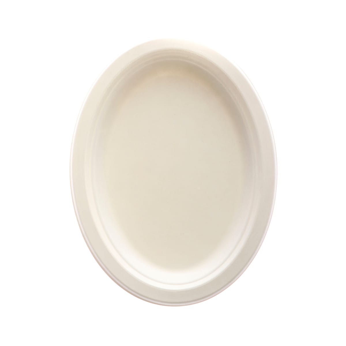 13PL10-E.jpg Sugar cane plates 26x20cm, oval, white, 50 pcs. - Image 1