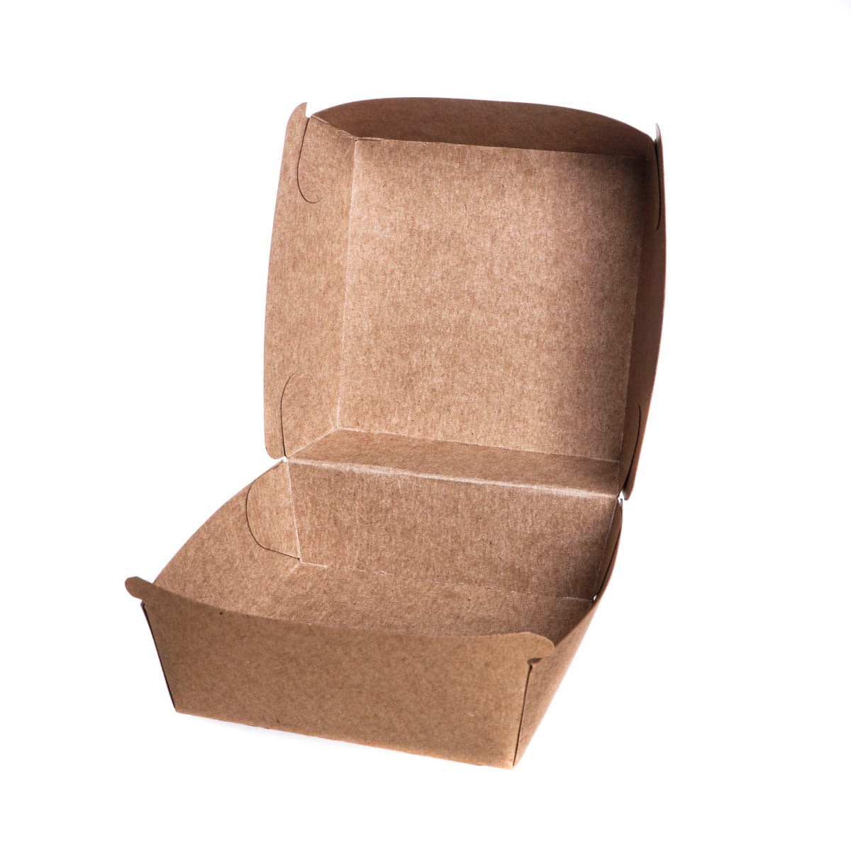 16031KR.jpg Paper burger boxes 110x110x77mm, kraft, 50 pcs. - Image 1