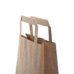 Paper bag with flat handles, 180x85x230cm, 70gsm, brown - Image 2