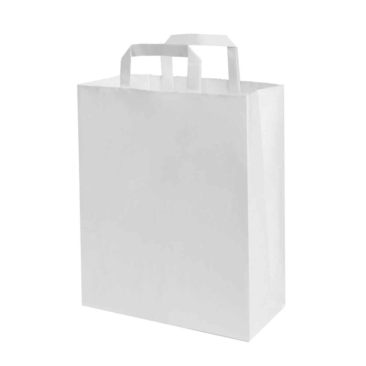 162731.jpg Paper bag with flat handles, 220x100x280mm, 70gsm, white - Image 1