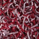 Paper shreds, 4 mm, red and white, 1 kg
