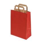 Gift bag with flat handles,  220x100x290mm, PAP, 80gsm, red
