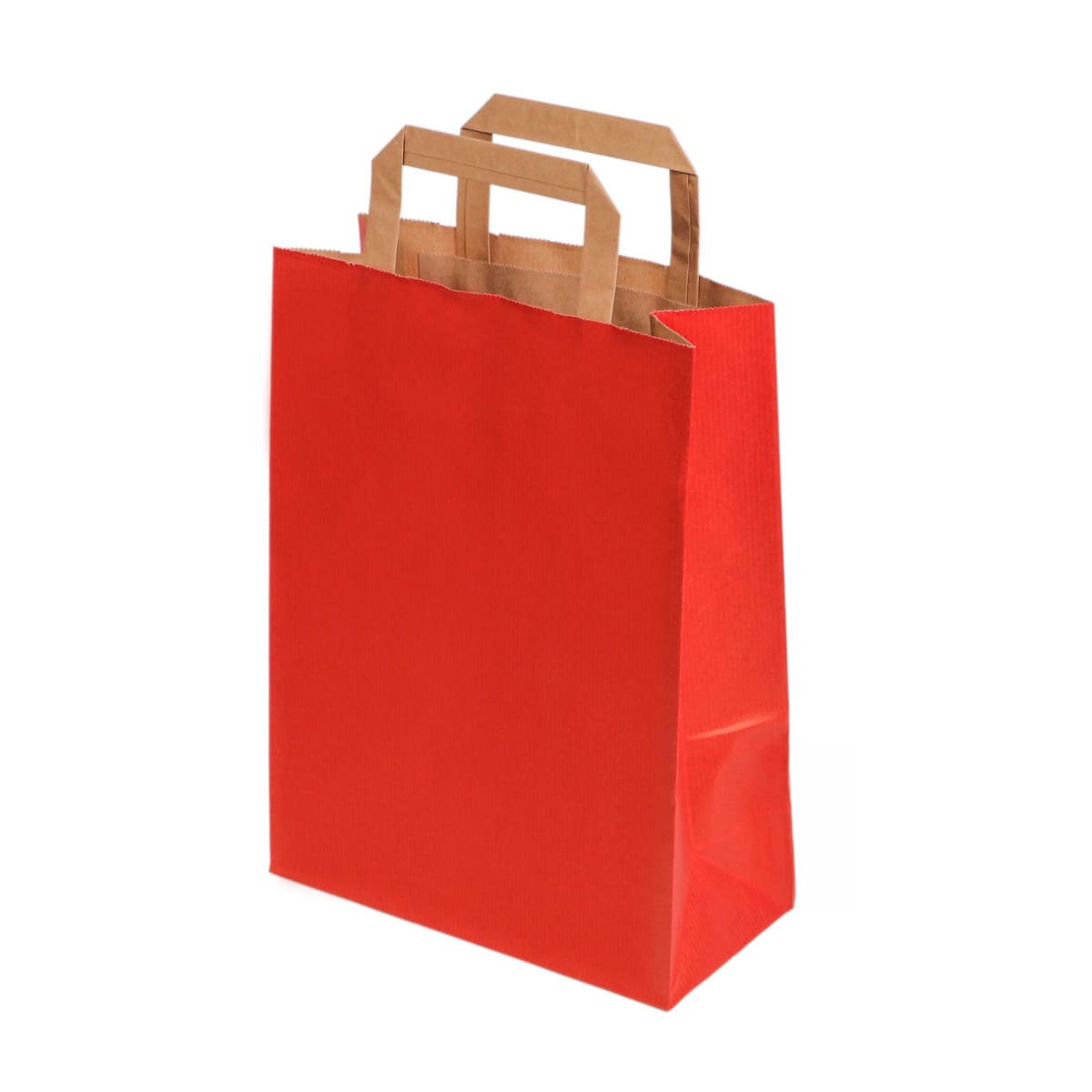 162827.jpg Gift bag with flat handles, 220x100x290mm, PAP, 80gsm, red - Image 1