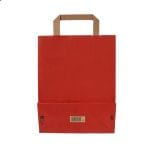 Gift bag with flat handles,  220x100x290mm, PAP, 80gsm, red - Image 3