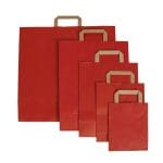 Gift bag with flat handles,  220x100x290mm, PAP, 80gsm, red - Image 4
