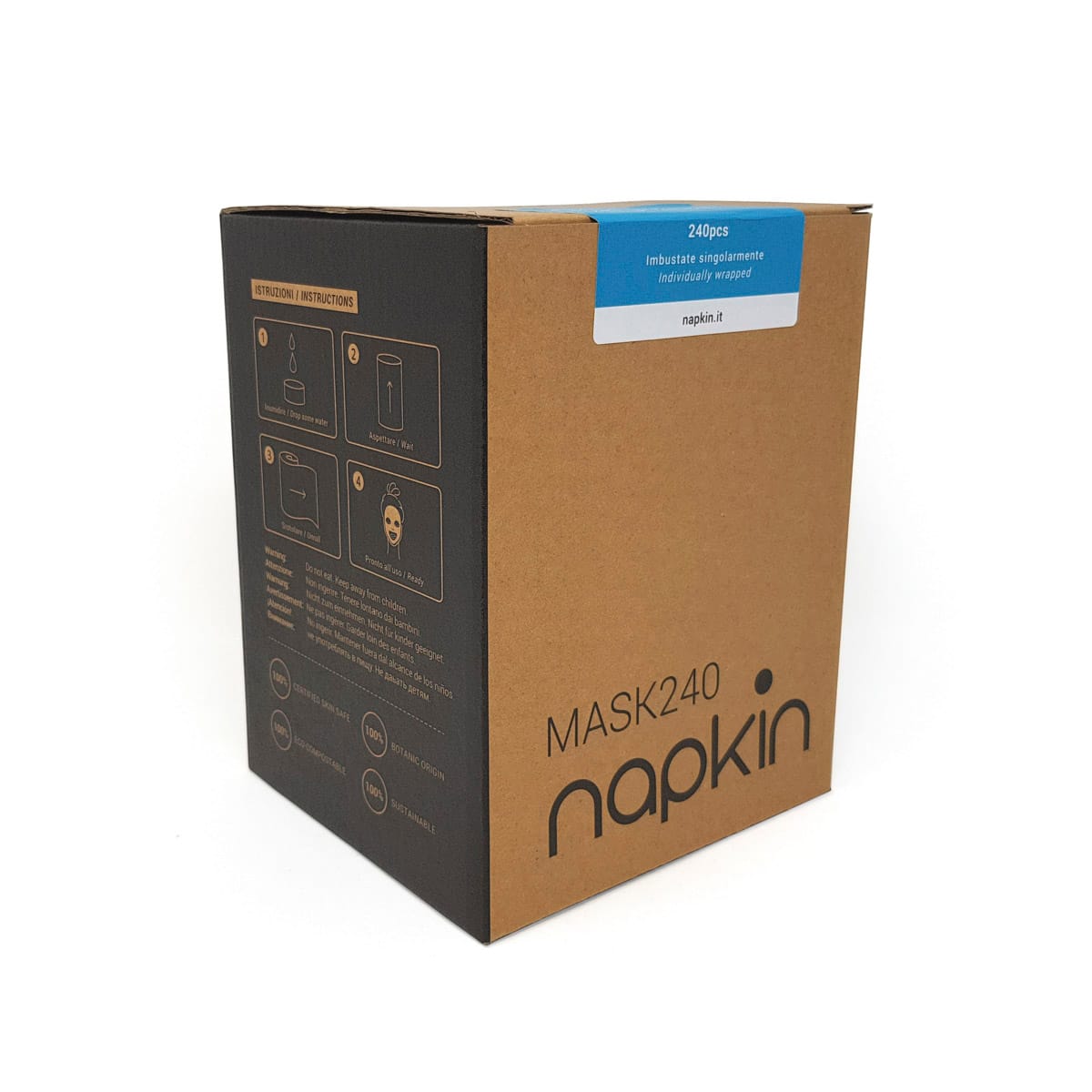 162966.jpg Pressed face masks VI 50gsm, white, MASK 240, individually packaged - Image 1