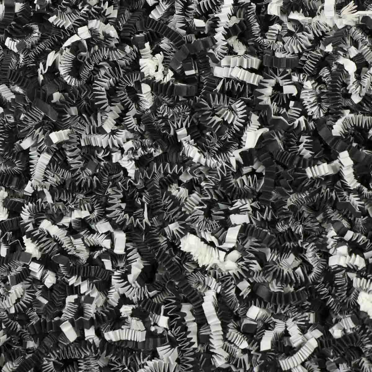 163147.jpg Paper shreds 4 mm, white/black, 1 kg - Image 1