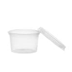 Padažinės PP 30ml, Ø46mm, su dangteliu, skaidrios, 50vnt.