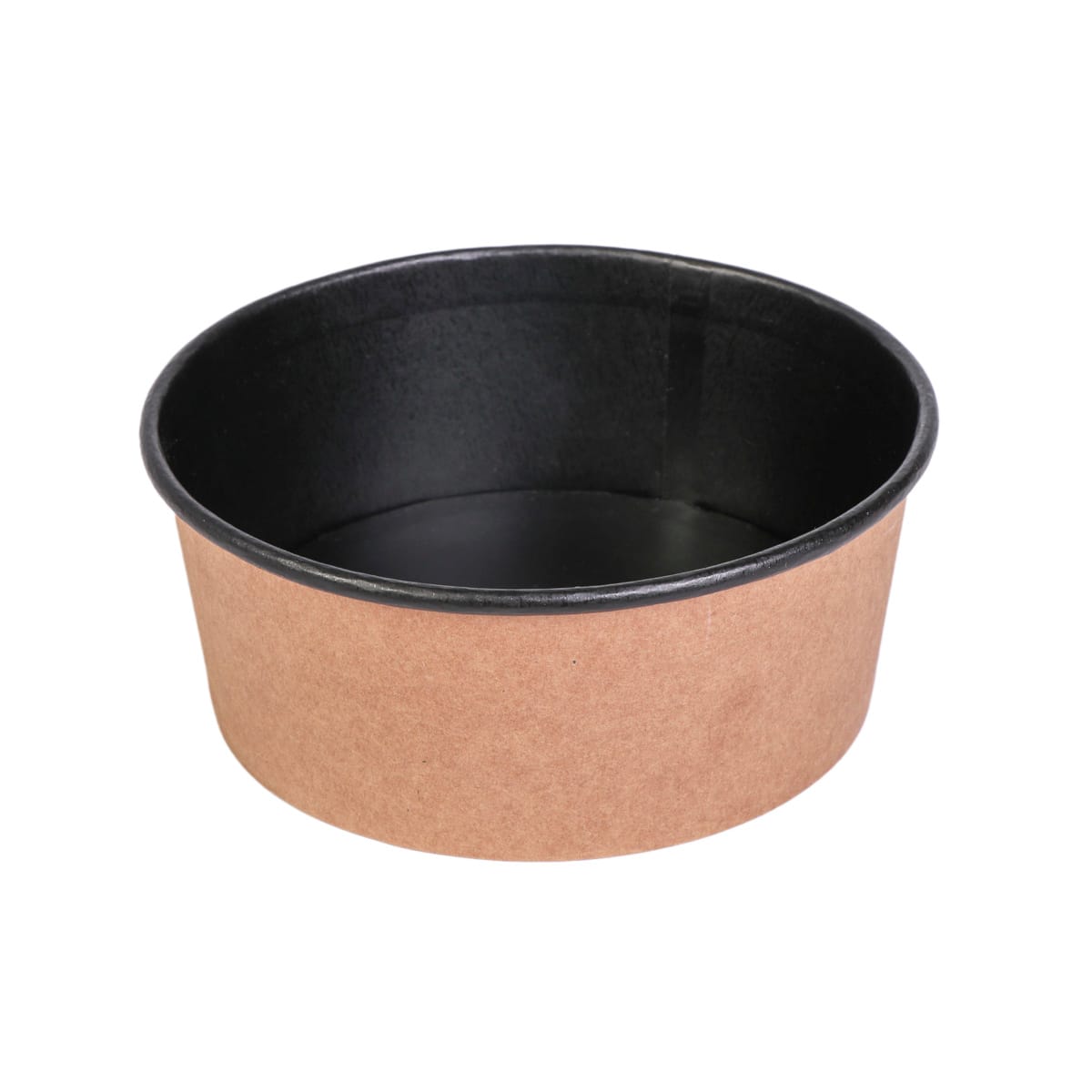 25PAP1000BL.jpg PAP/PE container, 1000ml, Ø165mm, black/kraft, 50 pcs. - Image 1