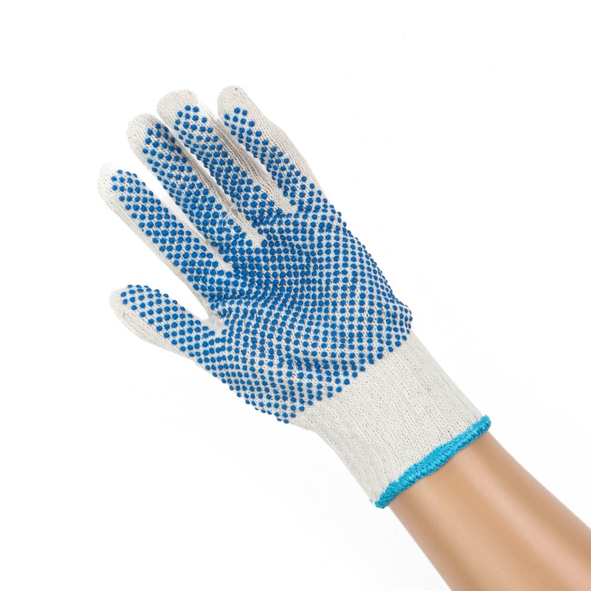 50050.jpg Gloves with rubber dots, cotton - Image 1