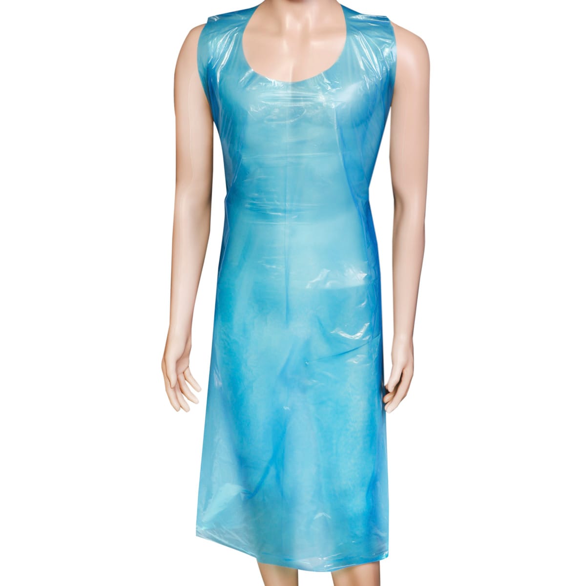 50100ZI.jpg Disposable aprons 75 x 125 cm, blue, PE, 50 pieces per pack - Image 1