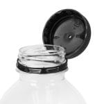 Non-detachable caps for bottles Ø38 mm, black.