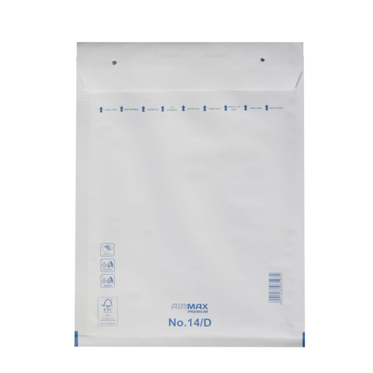 599014AMW.jpg Lined envelope 200x270 (180x260), PAP+PE, white, 14D - Image 1