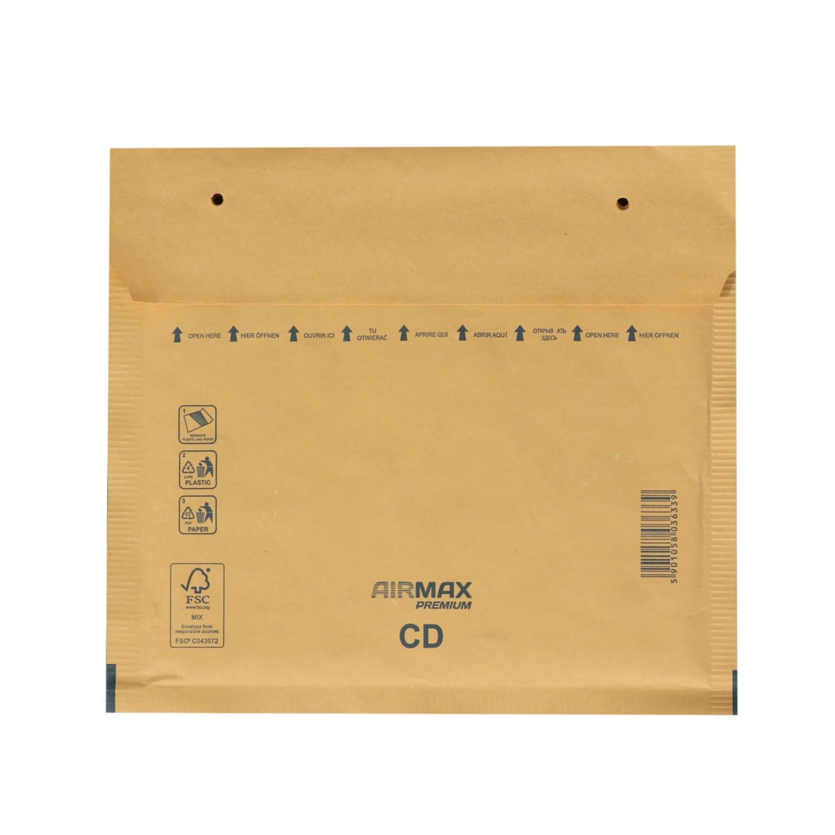 599CDAMB.jpg Soft cover envelope 200x175 (180x165), PAP+PE, brown, CD - Image 1