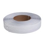Plastic double-wire clip band 6 mm, white, PP,  in a 600 m roll