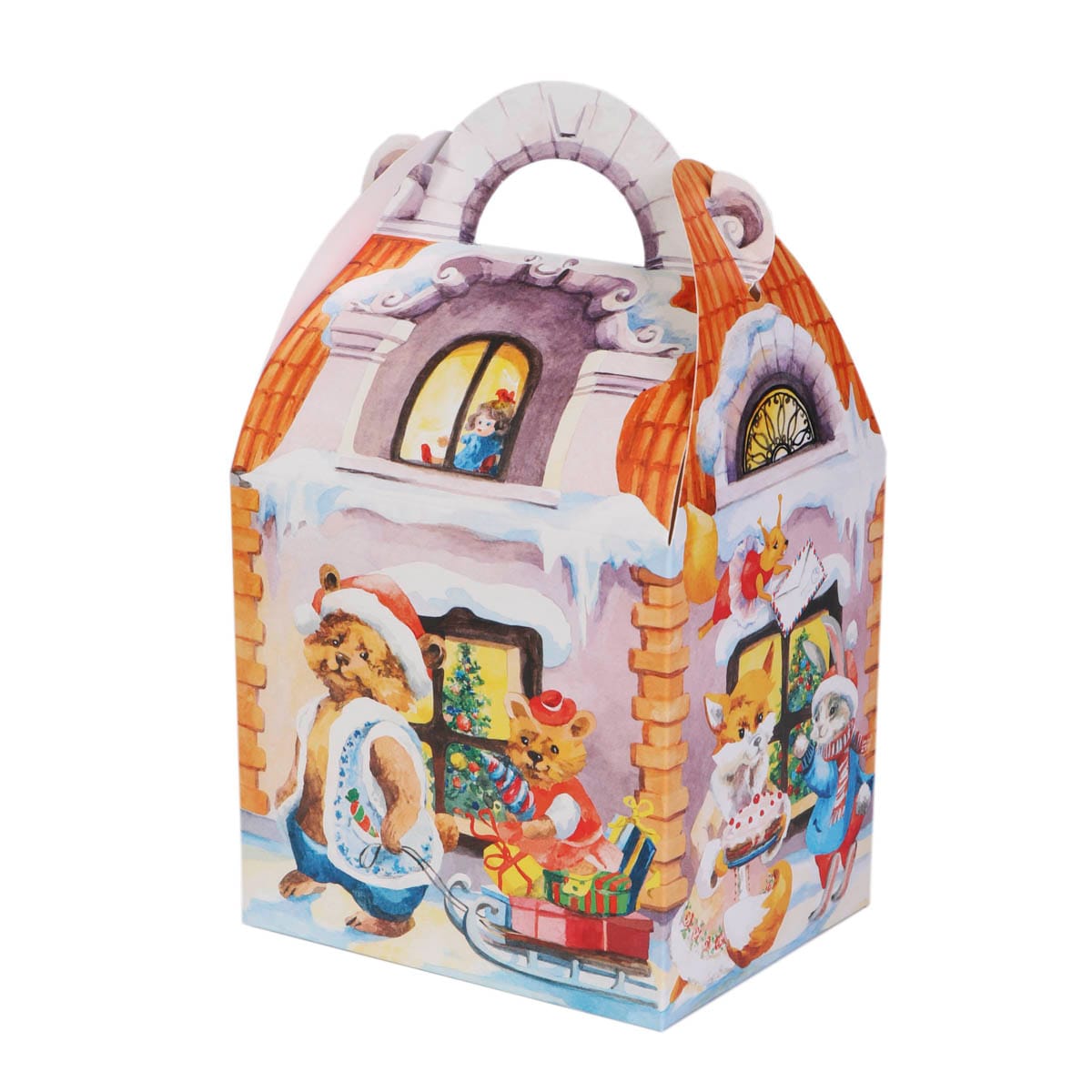 K135107125.jpg Gift box 135x107x125mm "Christmas House" - Image 1