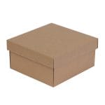 Micro-corrugated cardboard boxes 150x150x80mm with lid, brown